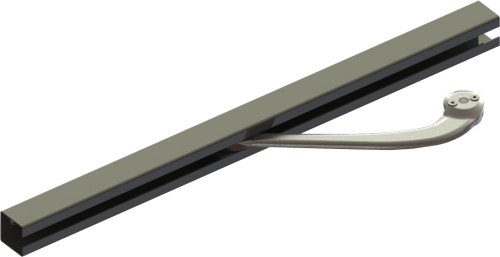 Kluzný mechanismus pro šetření prostoru při otevírání křídlové brány kloubovým pohonem REVO